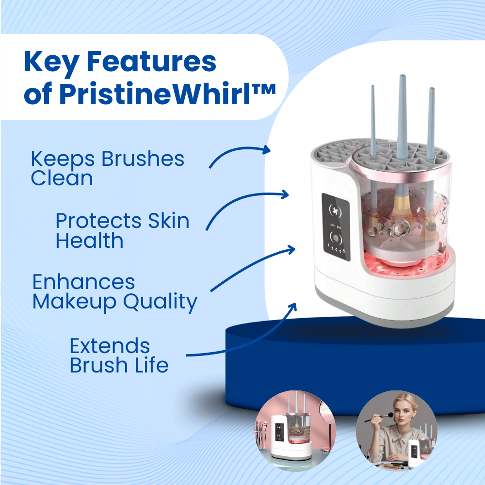 PristineWhirl Wizard™ Makeup Brush Cleaning