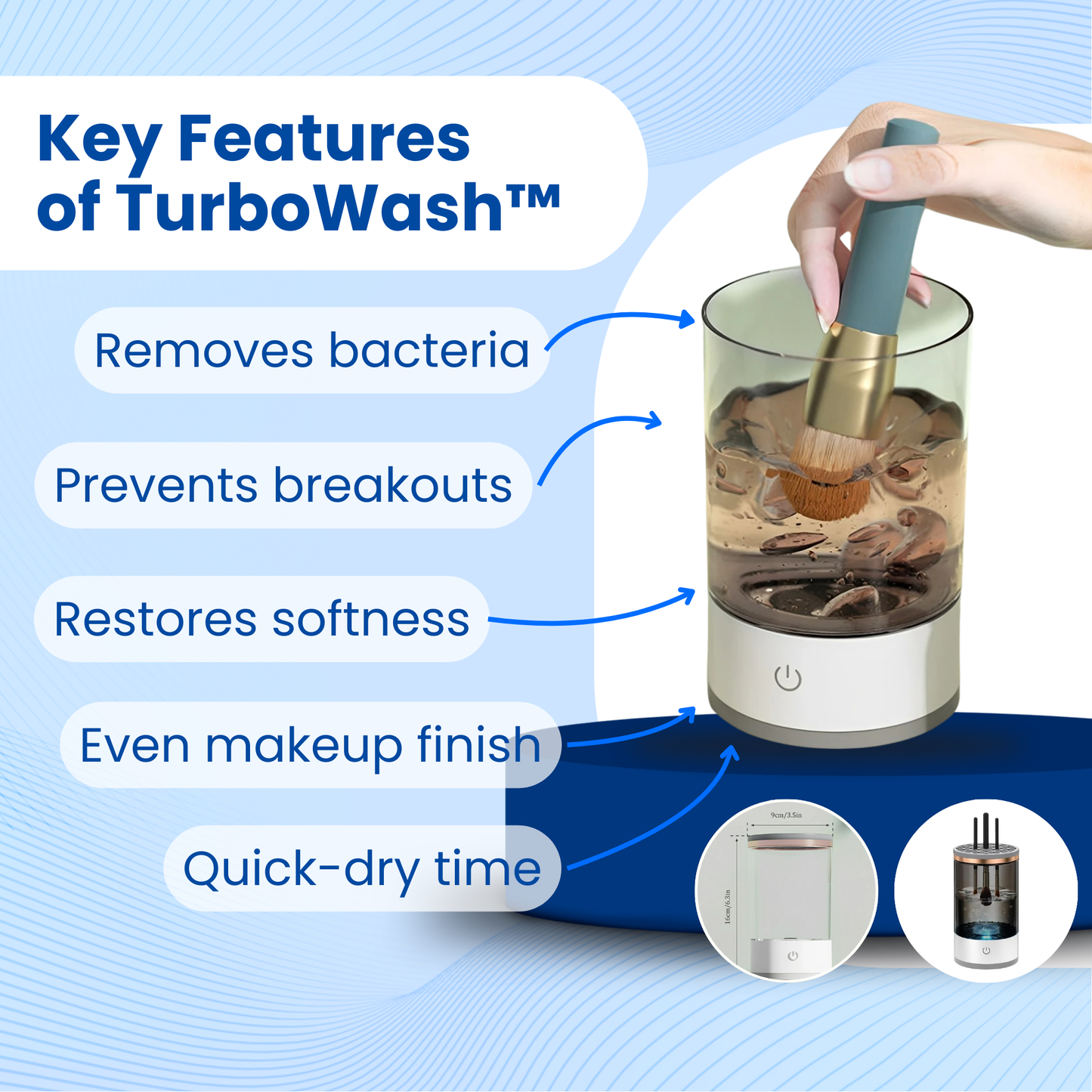 TurboWash™ Makeup Brush Cleaner