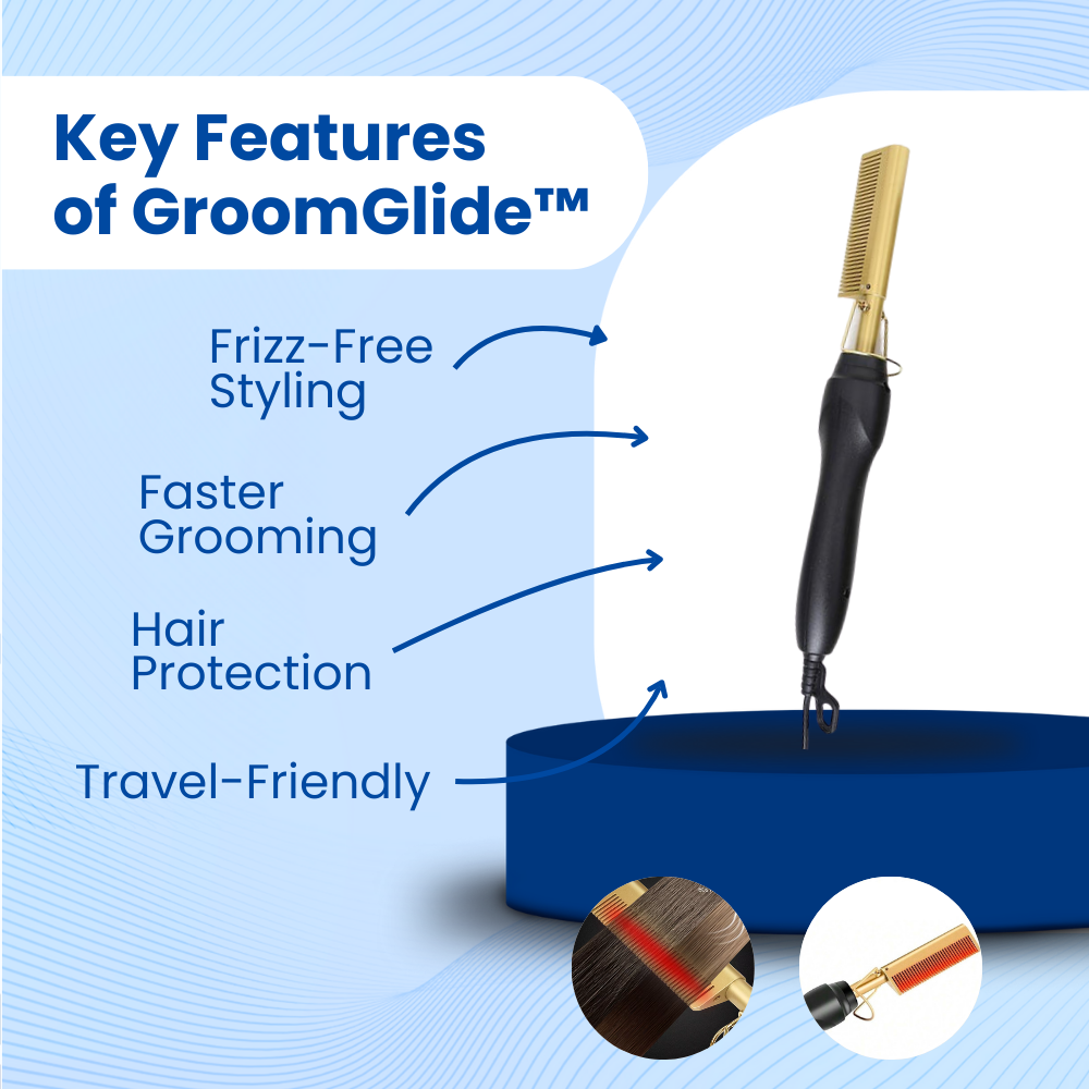 GroomGlide Comb™ Hair Straightener Comb