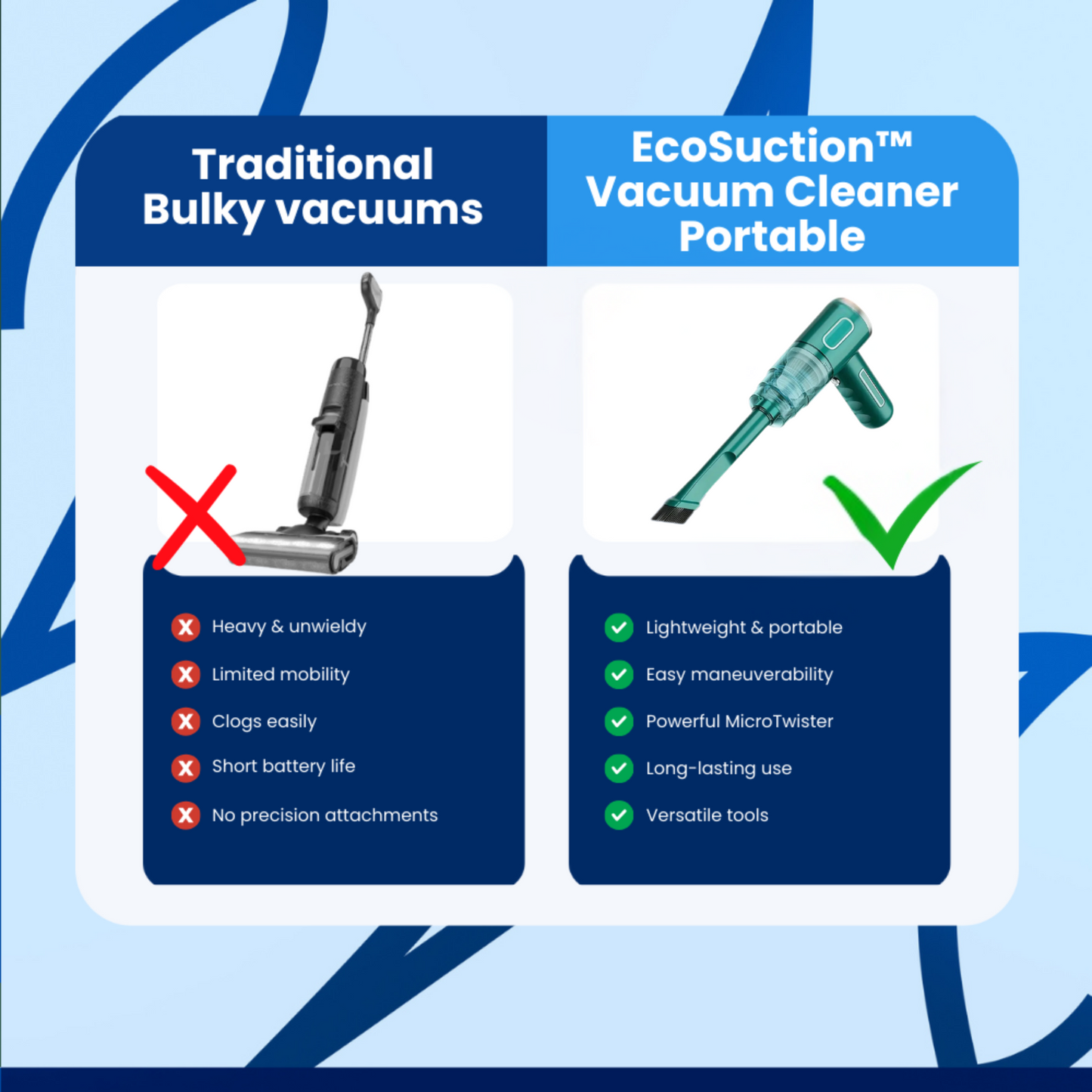 EcoSuction™ Vacuum Cleaner Portable